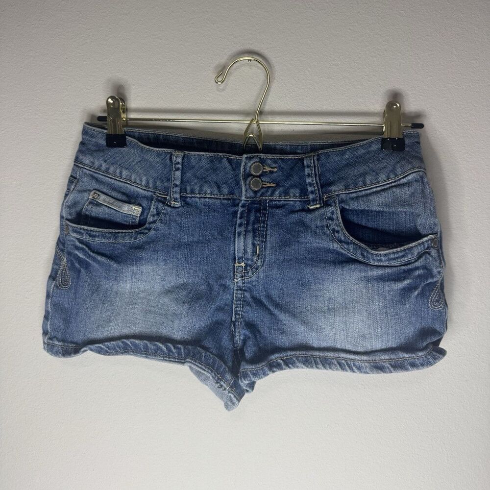 Limited Too Girls Denim Shorts Size 16 Blue Light Wash Double Button Pockets